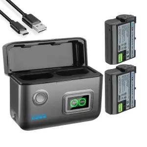 Z8 ZR Z7II ZF Z6III Z7 Z6II Z6 D850 D810A D7500 D750 D7200용 EN-EL15c 충전식 배터리 및 15W 고속 2슬