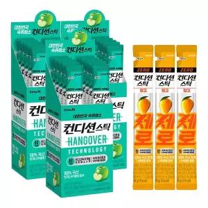 컨디션스틱 그린애플 30개 + 컨디션스틱 제로 망고맛 3개 / 숙취해소제