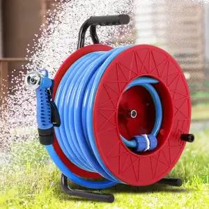 물 청소 릴 호스 청소용 세차용 분사기 다용도 릴 호스 정원 스프레이 물뿌리개 수도꼭지 이동식 브라켓