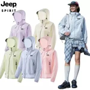 JEEP SPIRIT 여성 여름 초경량 후드 집업 바람막이 점퍼