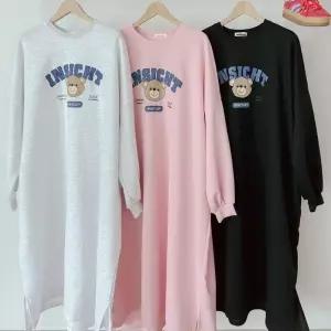 빅사이즈캐릭터원피스 T266L501 왓업베어오버기모원피스 NM (30098093A)