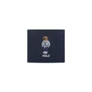 폴로 POLO RALPH LAUREN 임브로이더 레더 빌폴드 월렛-네이비