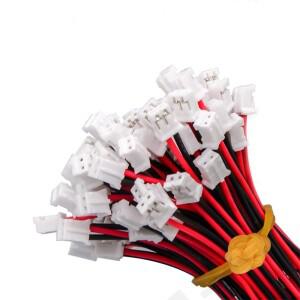 PH2.0mm 싱글 엔드 터미널 와이어 2P 전원 코드 연결 패치 컬러 리본 케이블  레드 및 블랙 10 개