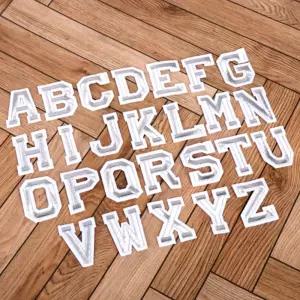 옷에붙이는 다림질 의류패치 영어 알파벳 와펜자수 은색