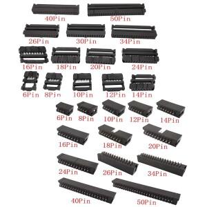 10Pcs FC 68101214161820242630344050Pin 2.54mm 피치 여성 IDC 소켓 커넥터 리본 케이블 DC3 헤더 남성