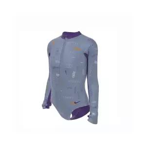 ㅇ매장정품ㅇ 나이키 NIKE SWIM 아동래쉬가드 여아동 하프집업 멀티로고 롱슬리브 일체형NESSD736-451 NESS