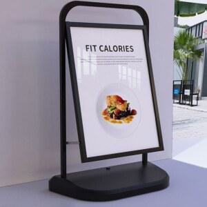 카페입간판 실외 배너 거치대 세우는 스탠드 철제 안내판