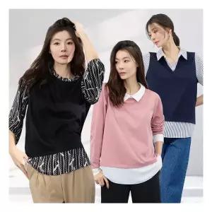 메시제이 러블리 블라우스 3종 스트라이프 레이어드 빅사이즈 30대 여성 결혼식하객룩 오피스룩 3129237