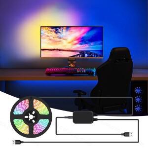 게임 E-스포츠 컴퓨터 모니터용 앰비언트 PC 백라이트 몰입 게이밍 데스크탑 동기화 RGB LED 스트립 스크린