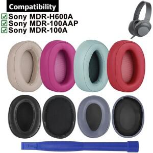 [호환품]소니호환 MDR-100A MDR 100A H600A 헤드 용 듀얼 교체 이어 패드 쿠션 커버 수리 부품