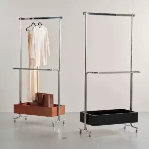 이동식행거 슬림 원목 침실 정리대 스탠드 행거스탠드 다용도 옷걸이