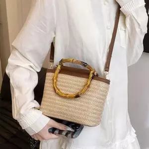 여행가방 캐리어 배낭 대나무손잡이 여성 밀짚 크로스백