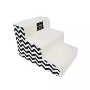 [반려] 북유럽밸런스 지그재그 3단 아이보리 강아지 침대 계단 애견계단 쿠션계단