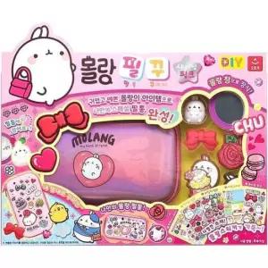 [문구] DIY 파우치 미니 소품가방 꾸미기 세트 샤이닝핑크