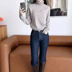 [의류] 국산 여자 캐시미어 목폴라 베이직 니트