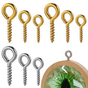 100 개/몫 펜 던 트에 대 한 스테인레스 스틸 스크류 아이 핀 철 Clasps 맞는 카보 숑 드릴 비즈 Diy 쥬얼리 만들기 DS-IU