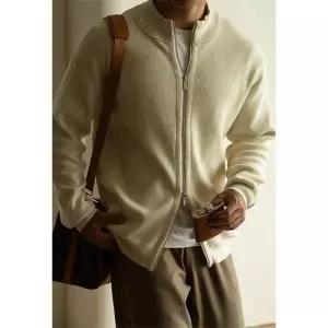 캐주얼 가을 남자 면 니트 투웨이 기모 구제 차이나 스웨터 댄디 집업 카디건 스포M3