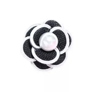 카멜리아 진주 코사지( 검정 )아트 인형 데코 진주꽃 꾸미기 블랙 소품 플라워소품