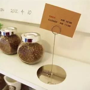 원형스텐 메모꽂이 안내꽂이 소형 2개 메모홀더 안내홀더