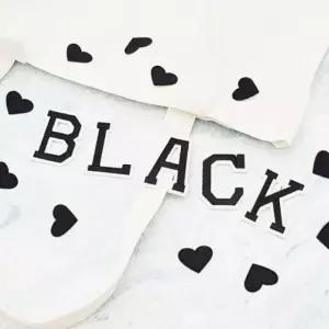 심플 하트 자수 와펜 의류 패치 모노톤 포인트 리폼 부착용 스티커