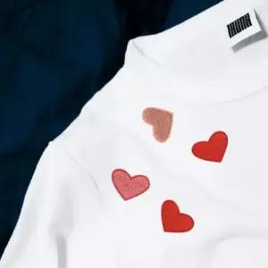 의류 포인트 하트 자수 와펜 패치 빨강 리폼 장식용 미니 마크