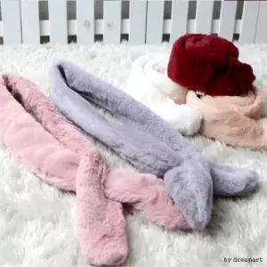 슬림핏 페이크 퍼 목도리 여성 겨울 인조 밍크 머플러