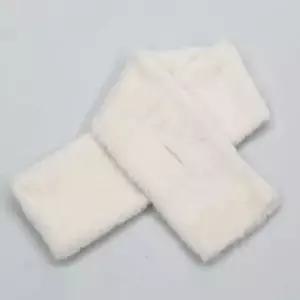 보들보들 인조털 숏 머플러 화이트 겨울 데일리 쁘띠 목도리