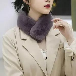 자석 퍼 머플러 여성 겨울 따뜻한 인조털 쁘띠 목도리