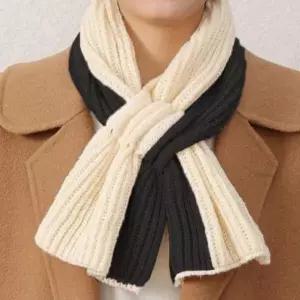 [알티피아]여성 겨울 투톤 고리형 숏 머플러 쁘띠 목도리 3컬러