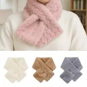 겨울 방한 보온 미니 머플러 구멍 끼움식 짧은 목도리 루프홀