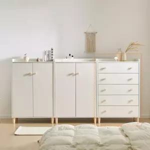 CD204 라운드 5단 서랍장 다리형 800 2colors