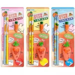[문구] 15개 연필 문구세트 당근 당근문구세트 당근연필깎이