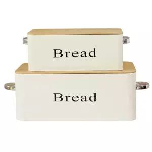 손잡이형 심플 레트로 소형 브레드박스 철제