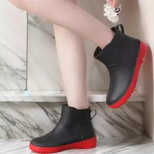 [다잇템]여성 핑크 무광 하프 코지 장화 안전화 장화 (30218948A)