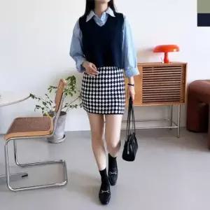 [옷은날개] CAT 10301033 여자블리 니트조끼스커트세