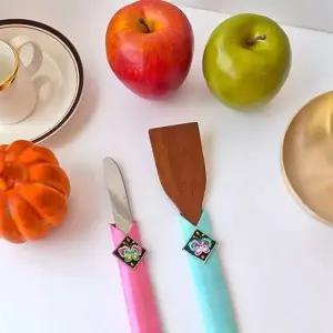 수저집 4P세트 자수 젓가락 보관함 랜덤컬러