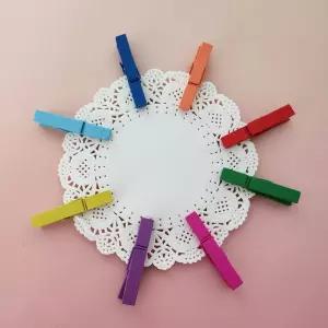 컬러 원목 다용도집게 10개 3.5cm 집게 걸이 고리 사진 나무 원목 우드 네컷