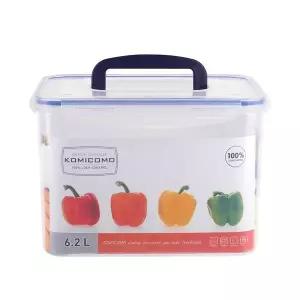 코미코모 손잡이 직사각 밀폐 용기 6.2L