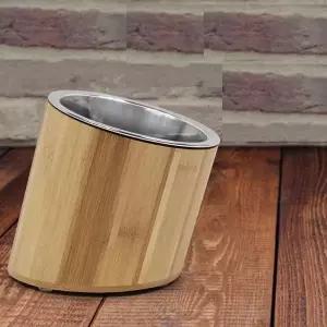 강아지 밥그릇 식기 대나무 경사 애견 반려견 S 강아지밥그릇