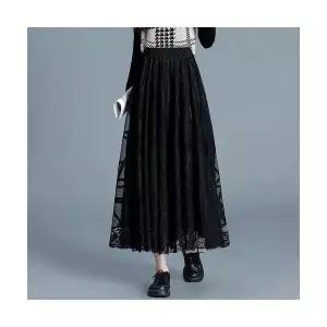 여성 스커트 러블리 플리츠 플란넬 프린트 레이스 가을겨울 벨벳 광택 양면 다올4