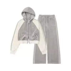 매장판매전용 NDY 우먼스 벨로아 후디 트랙 세트 그레이