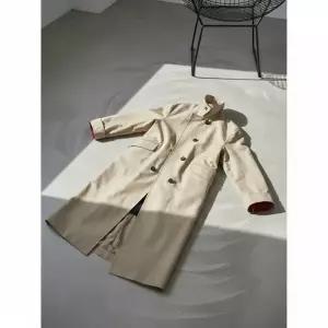 ZOOC 커프스 디테일 오버핏 롱 트렌치코트 Z261MSI001