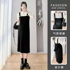 스커트 니트 투피스 여성패션 스웨터 멜빵 플리츠원피스 바늘 DL4