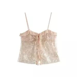 여자 민소매 나시 블라우스 봄 스트리트 스팽글 톱 SPO마켓1