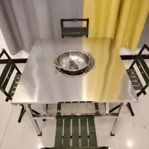 고기집테이블 스테인리스 사각 식탁 삼겹살 식당 4인용 포장마차 야외 숯불