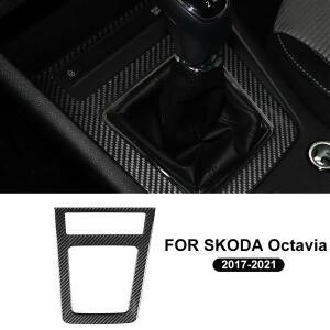 카본 파이버  보호 스티커 필름 기어 패널 자동차 차량용 호환  호환 액세서리 스코다 옥타비아 2017 2020