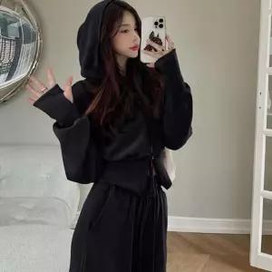 [라일리여성의류] Rly 여성 크롭 후드 트레이닝 세트 투피스 투피스 후