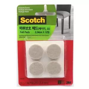 바닥긁힘방지 원형 베이지 펠트스티커2P 무거운가구 가정용