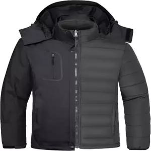 남성용 3 in 1 방수 스키 재킷 따뜻한 겨울 스노우 코트 패딩 레인 원도우