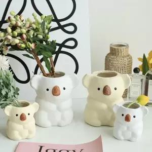 귀여운 코알라 세라믹 화분 토분 [2size 동물 캐릭터 다육이 선인장 식물 인테리어 미니 소형 오브제]